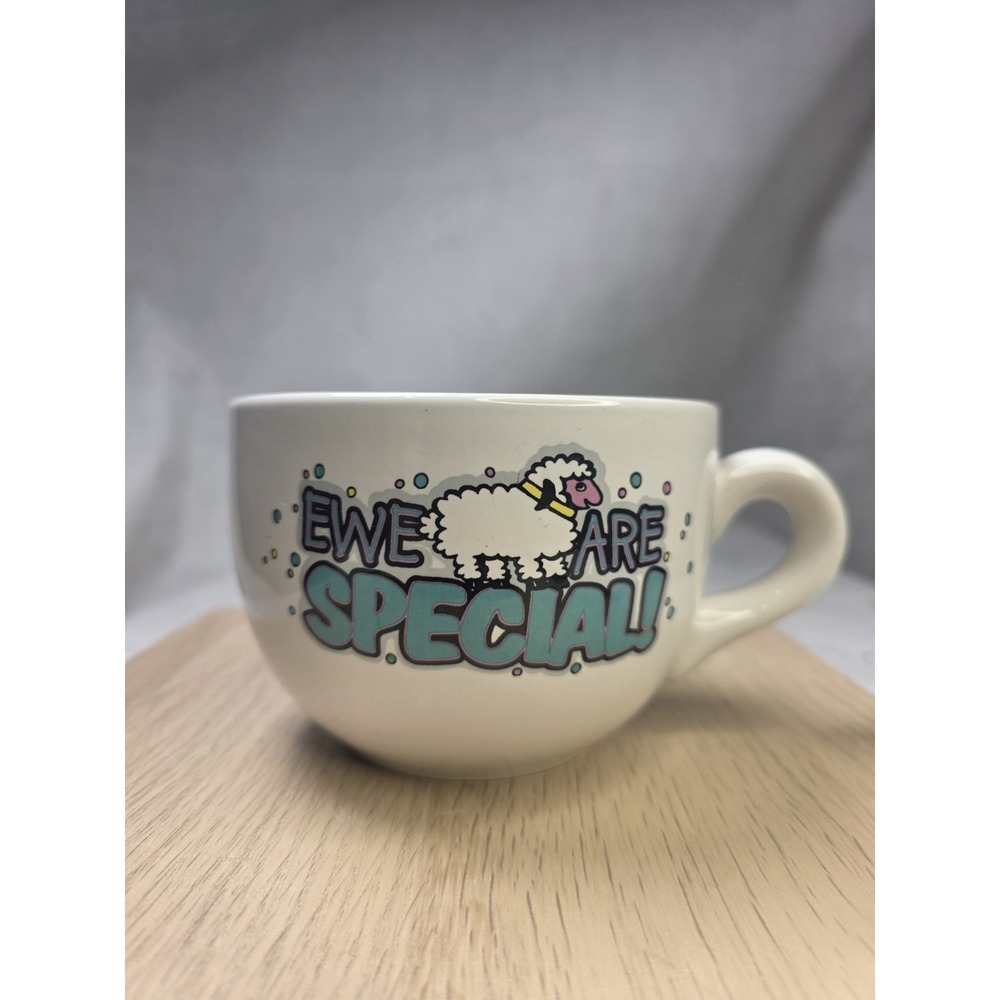 Ewe Are Special White Purple Sheep Ceramic Soup Cup, Mug